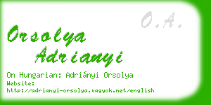 orsolya adrianyi business card